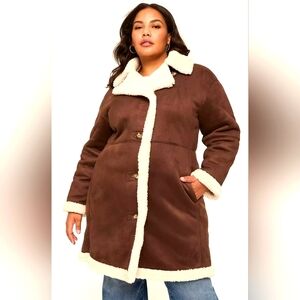 NWT Lane Bryant Faux-Suede Coat, 22/24